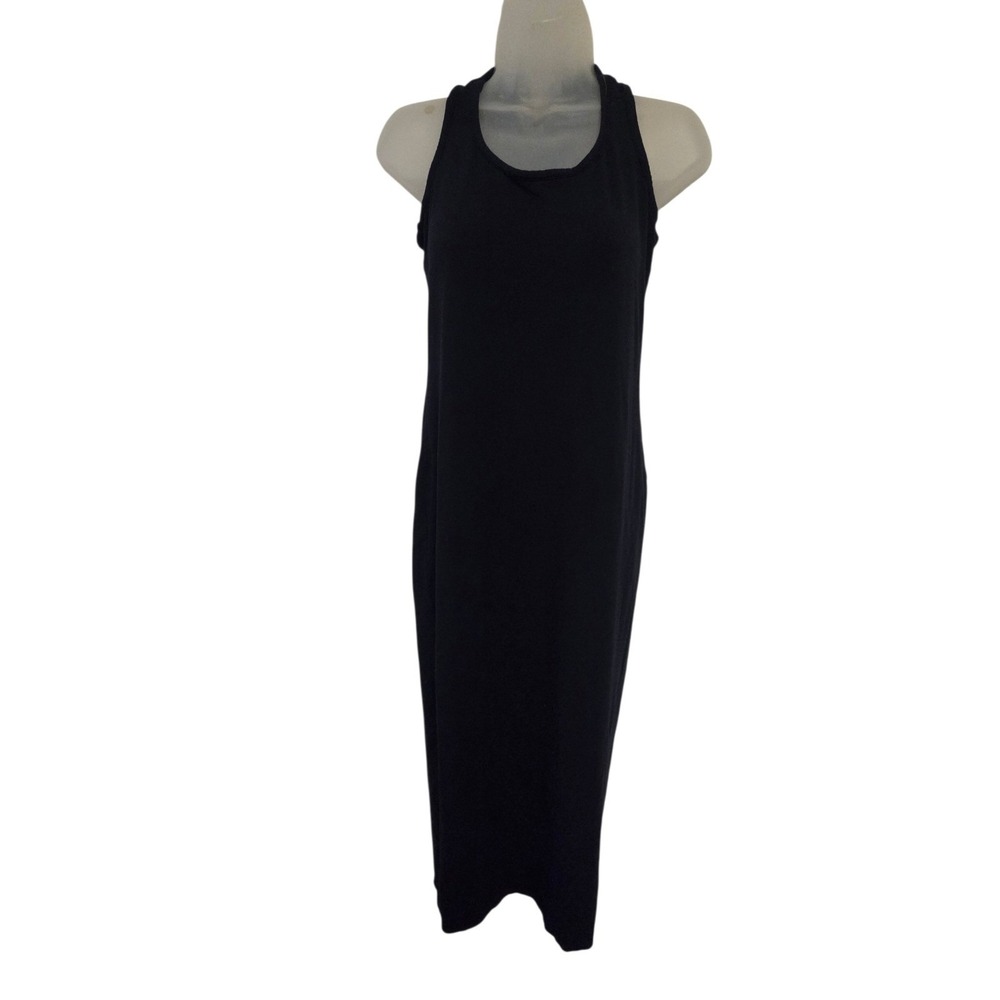 Daily‎ Ritual Womens Black Fleece Sleeveless Racerback Maxi Dress XS Side Slit